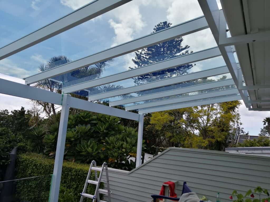 SunGuard ClearVue pergola with Blue Breeze panels in Westmere