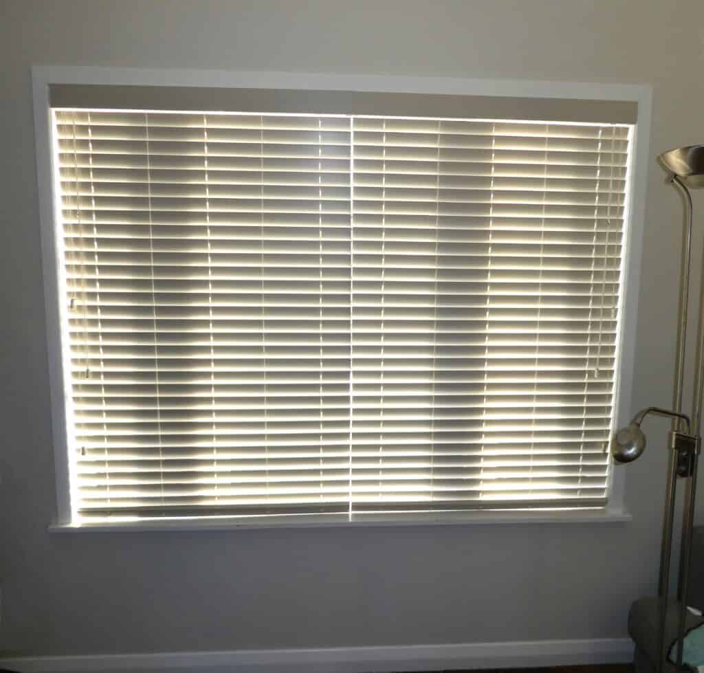 Venetian blinds in a bedroom