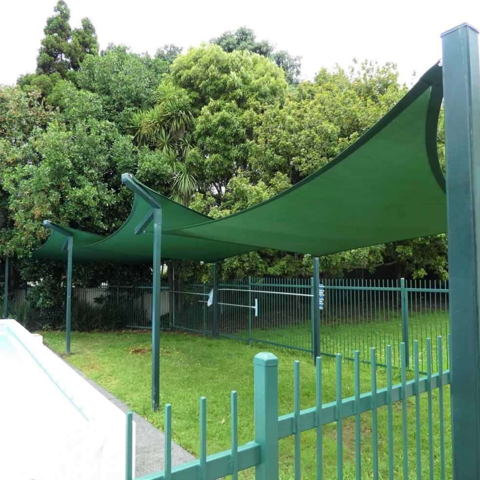 Shade sails at a school plaground