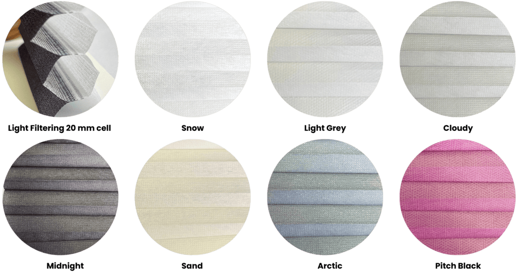 Serenity light filtering honeycomb fabric