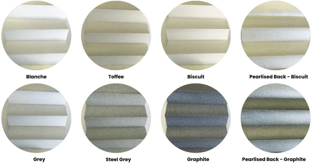 Lyon Pearlised light filtering fabric