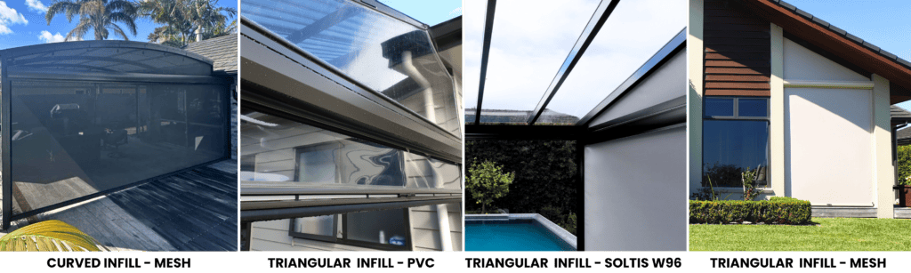 Ziptrak blinds - infills and custom made flashings