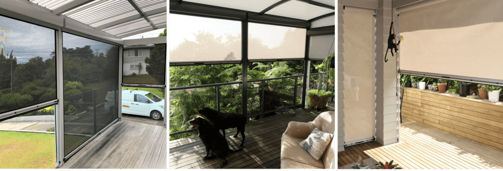 Ziptrak blinds with mesh fabric