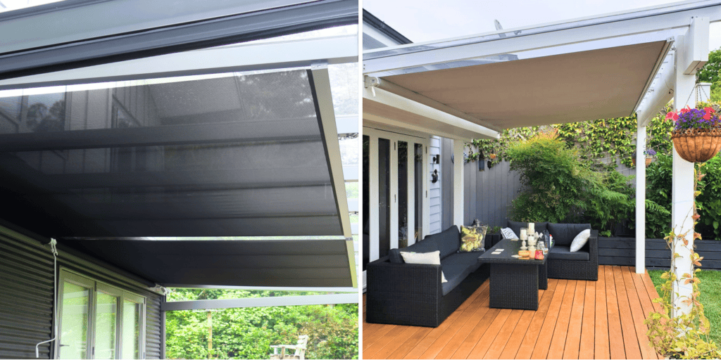 Omni screens under pergola