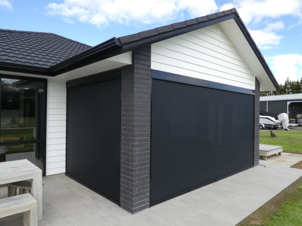 Shadeview mesh Ziptrak blinds in Tuakau