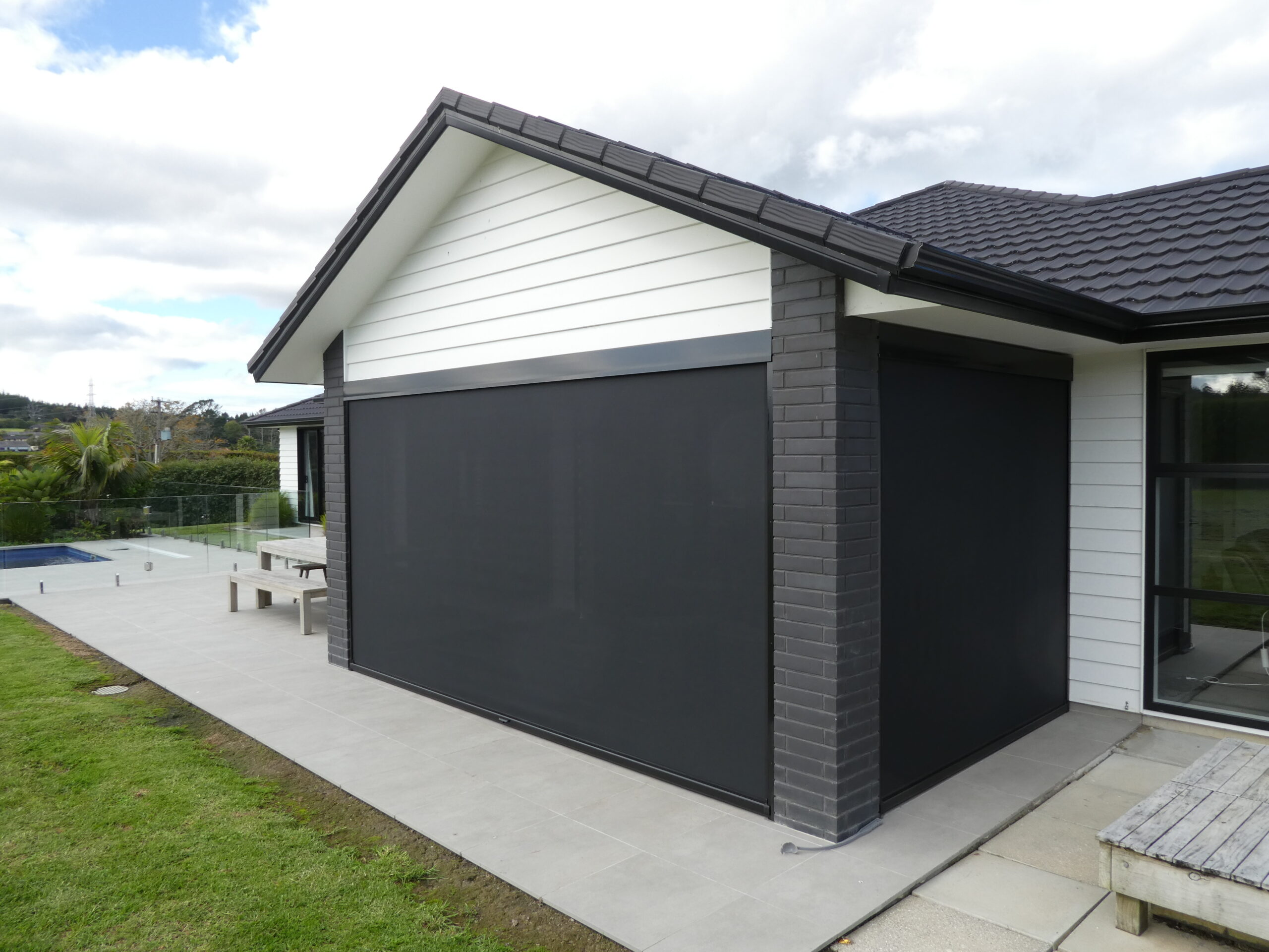 Alpha automated Ziptrak blinds in Tuakau