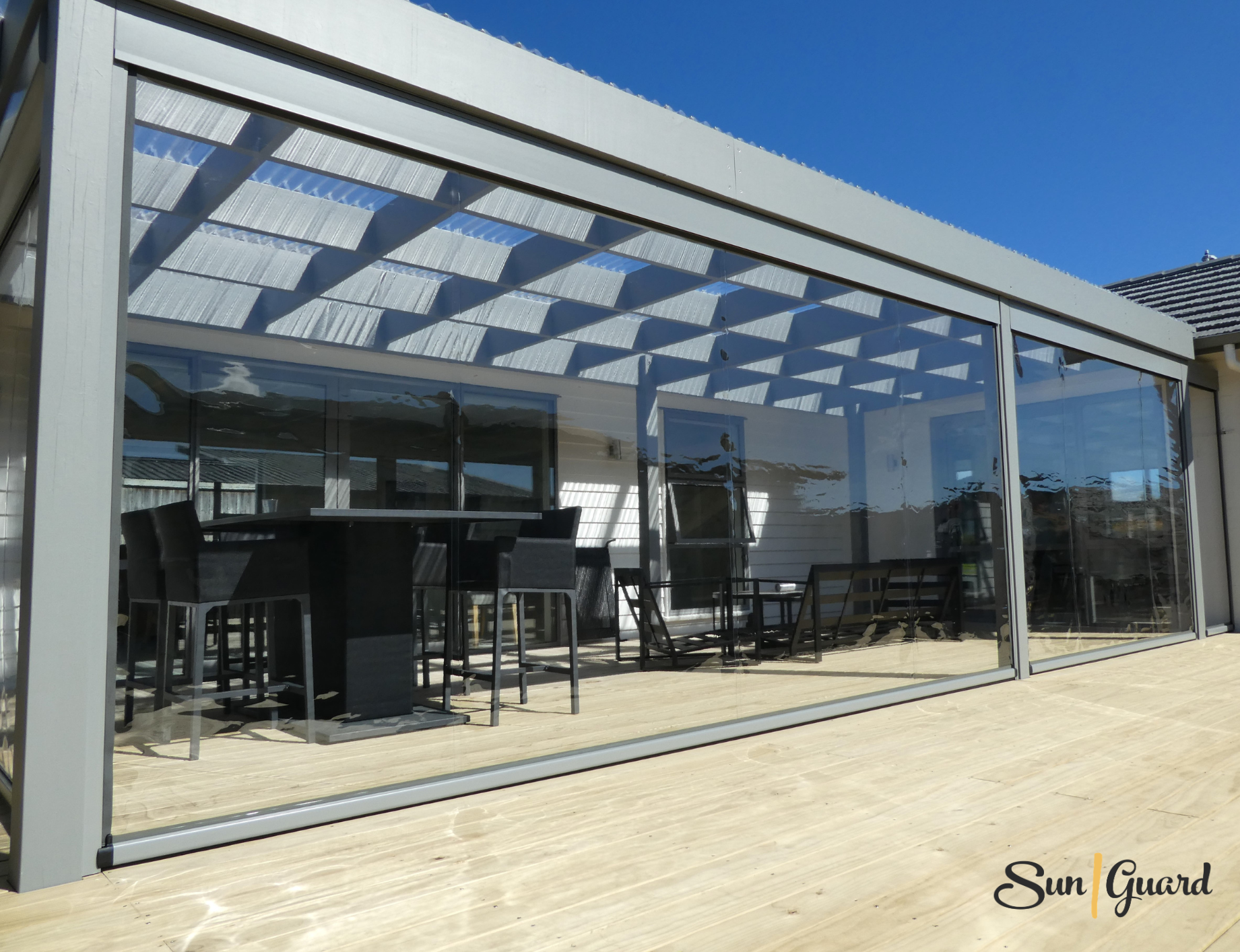 Clear PVC Drop down blinds