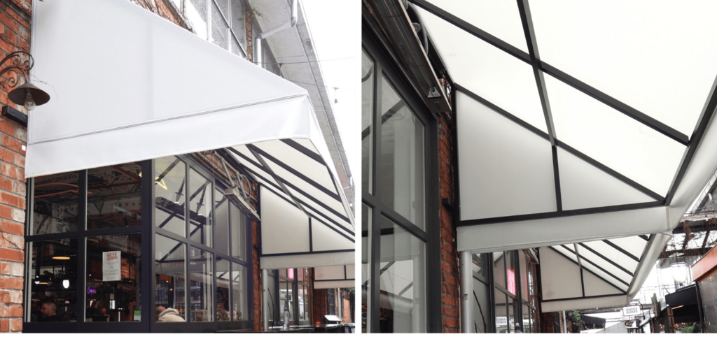 Fixed frame awning at Ponsonby Central