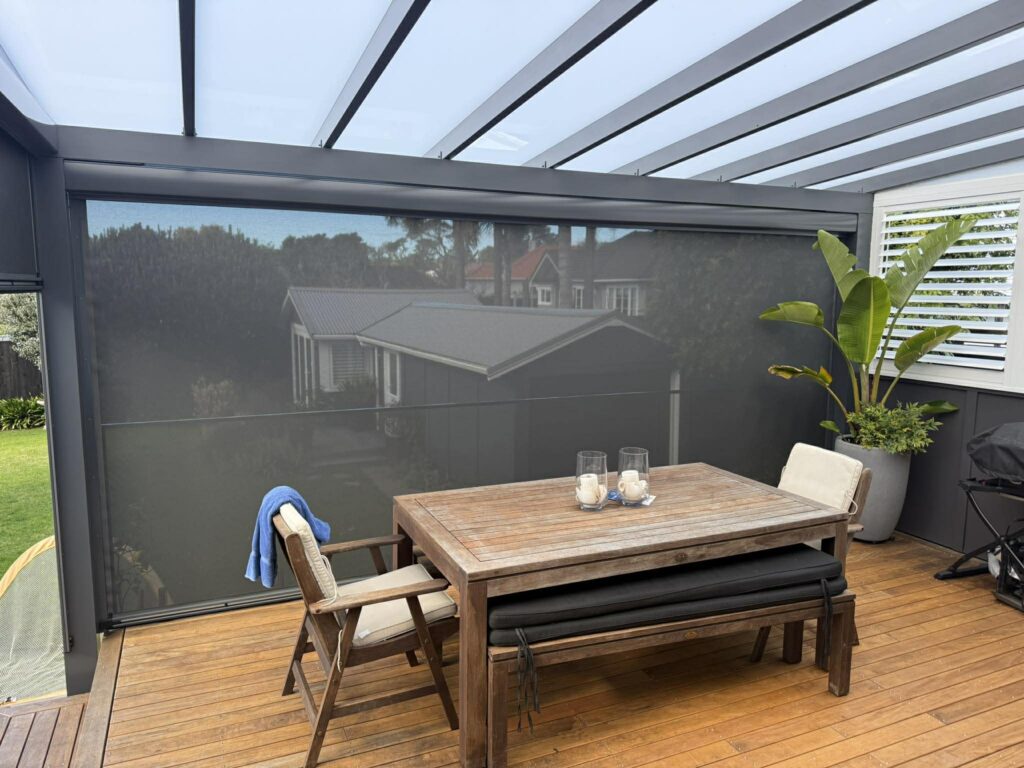 Ziptrak blinds in Meadowbank with a polycarbonate infill