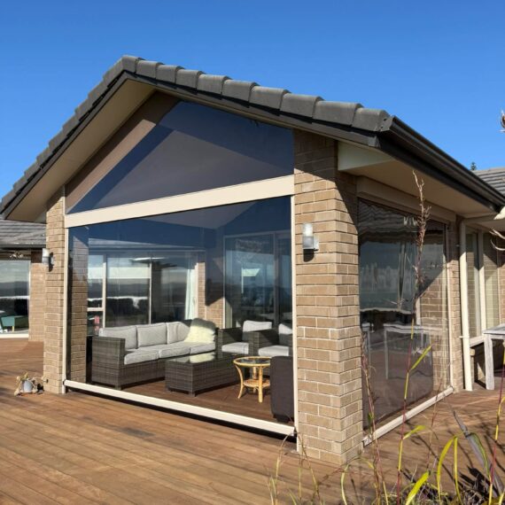 Clear PVC Ziptrak blinds in Snells Beach